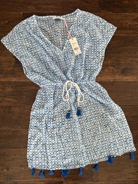 Vineyard Vines Blue and White Printed Swim Coverup